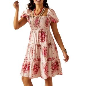 NWOT Ariat Sweetie Dress pastel pink floral western horse summer size XXL dress